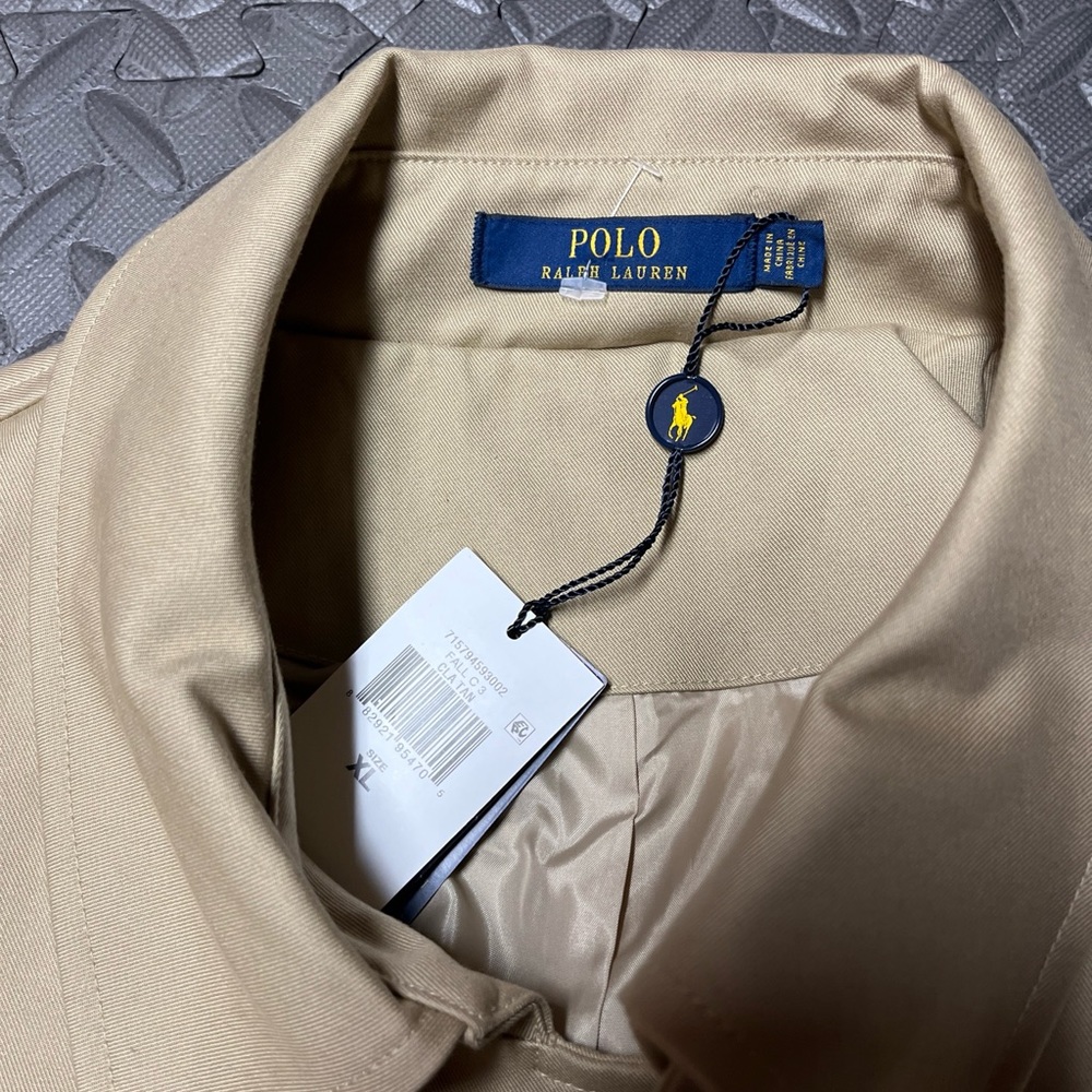 Ralph Lauren Men's Beige Cotton Gabardine Trench Coat Size XLarge XL Ret… - Picture 12 of 16